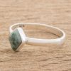 Green Rhombus Jade Single Stone Ring from Guatemala